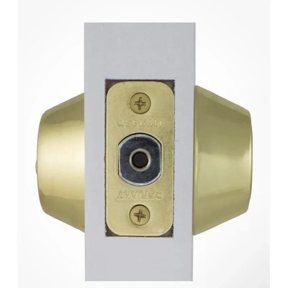 Defiant Cylinder Deadbolt Door Lock with 2 Keys 154725‎ Polished Brass NEW